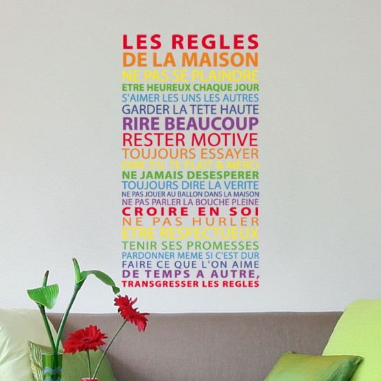 Règles de la Maison multicolore Stickers Imprimés Gali Art