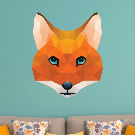 Sticker Renard Low Poly Stickers Imprimés