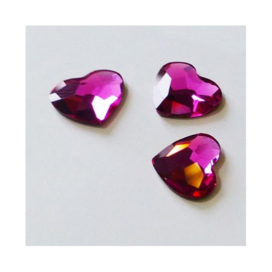 Cristal Swarovski Elements - Coeur Fushia Cristaux adhésifs