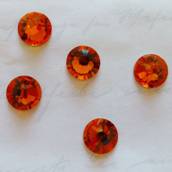 10 Cristaux Swarovski Autocollants Orange Ambre Cristaux adhésifs