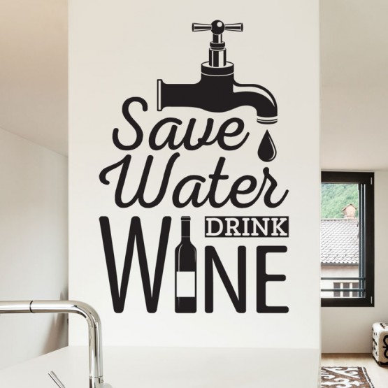 Sticker Texte Save Water Stickers Texte et Citations Gali Art