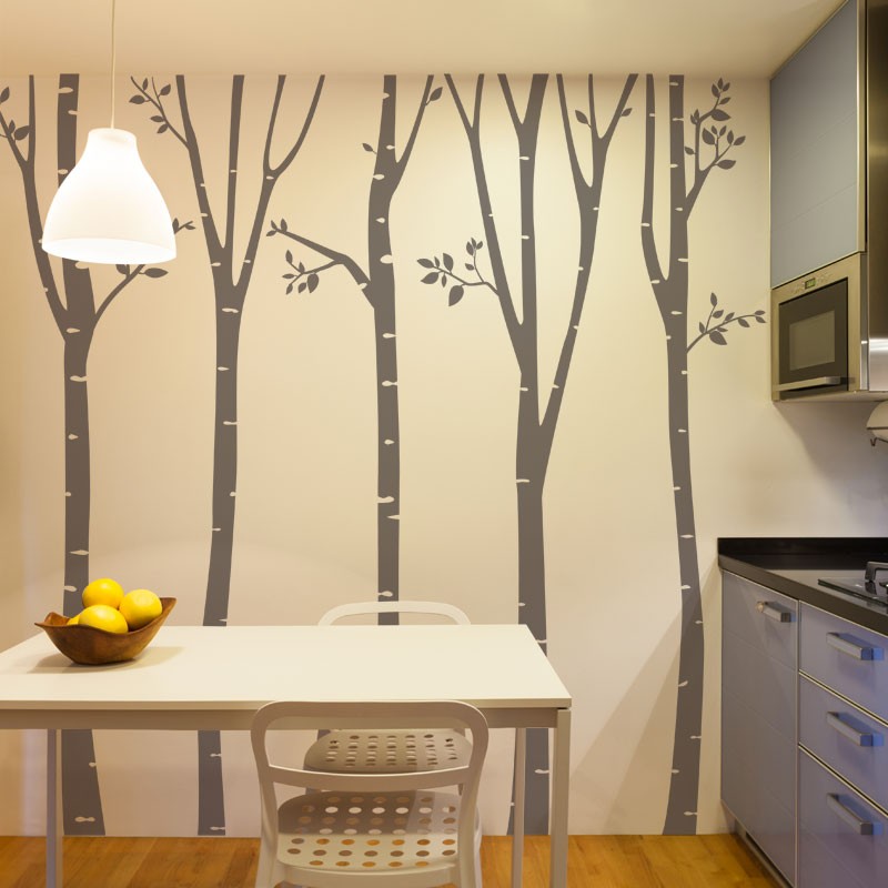 Stickers Arbre Foret De Bouleau Decoration Murale Nature Geante Gali Art Com