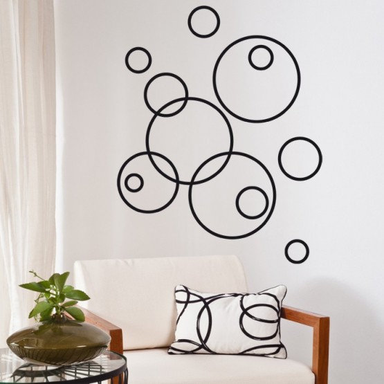 Circle Set 120 pièces Décalcomanie murale pour chambre de bébé