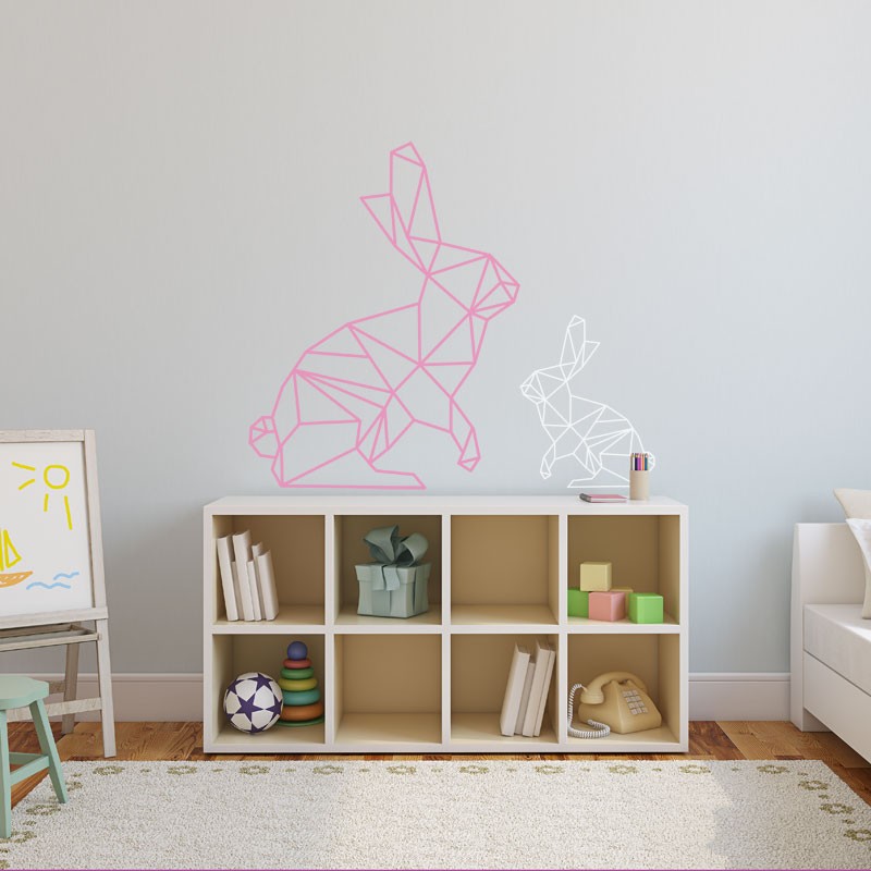 Sticker mural enfant la maison du lapin