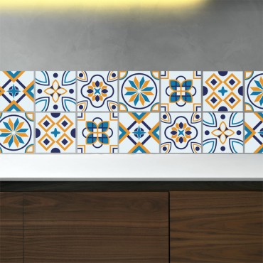 Stickers Carreau Jaune et Bleu