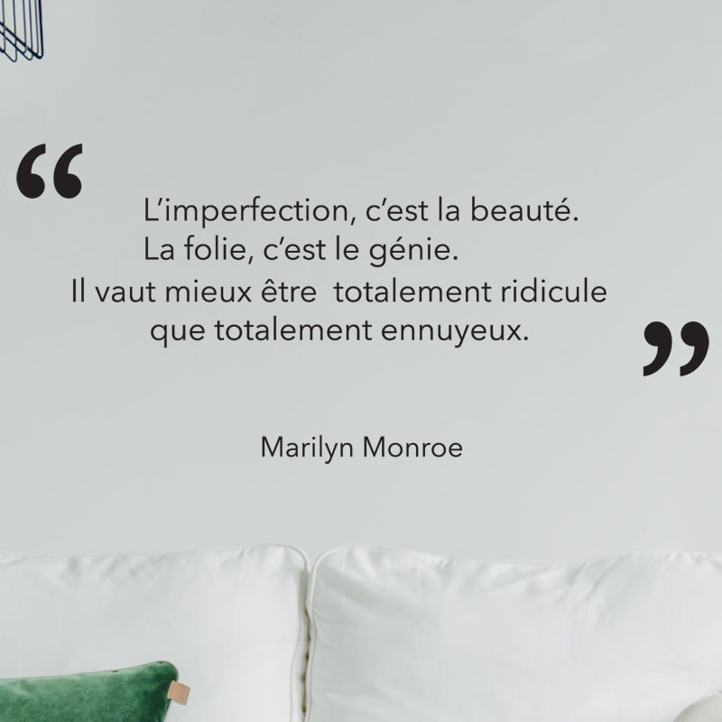 Sticker Citation Marilyn Monroe Beaute Et Genie Decoration Murale Tendance Gali Art Com