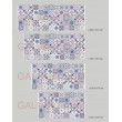 Tête de Lit Carreau de Ciment Mix Bleu Stickers Têtes de Lit Gali Art