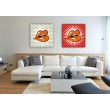 Tableau Bouche Pop Art fond beige Tableaux Pop Numeric Gali Art