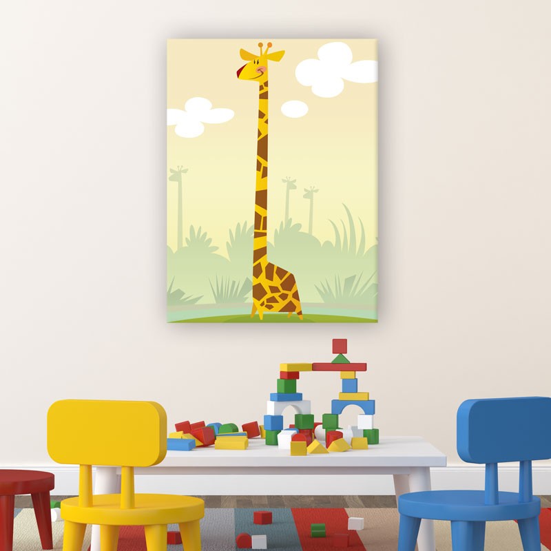 Cadre déco les animaux rigolos de la jungle - tableau décoratif pour enfant