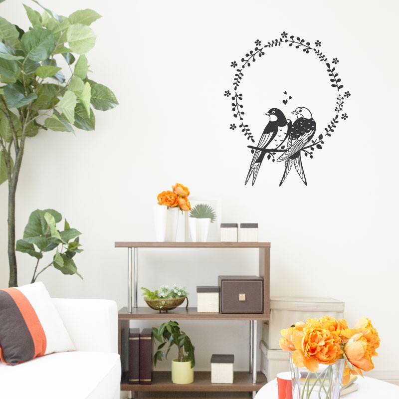 Sticker mural Loose - Colibris amoureux - Rond