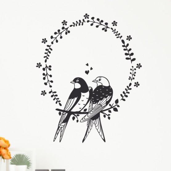 Stickers Oiseaux amoureux Stickers Nature Gali Art