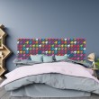 Tête de Lit Pied de Poule Coloré Stickers Têtes de Lit Gali Art