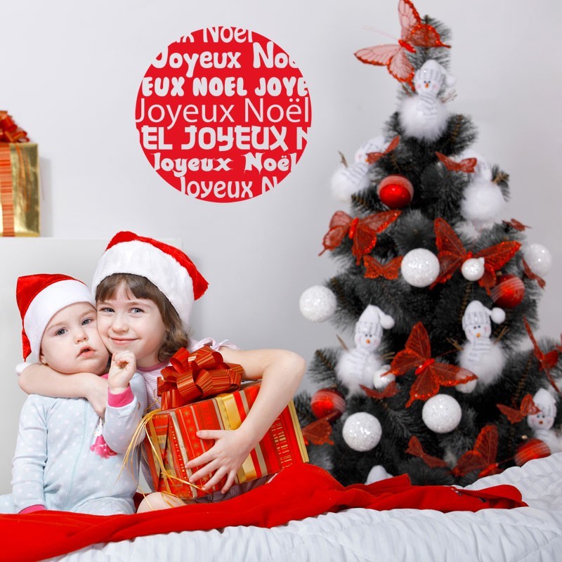 Sticker Noël personnalisé boules et flocons