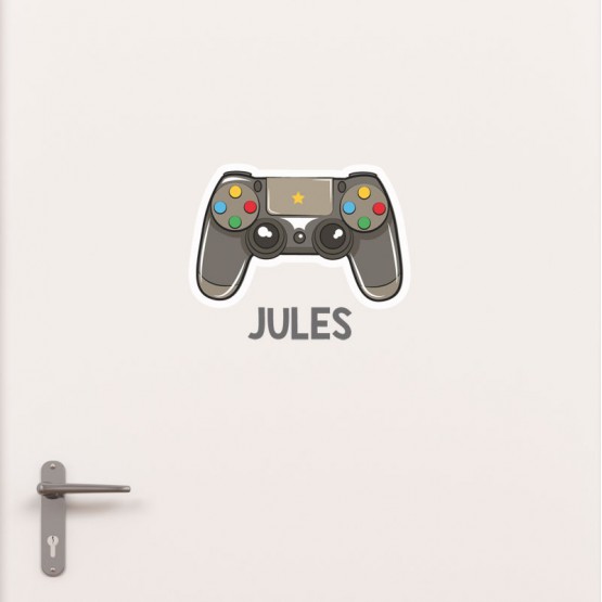 Kit Porte Manette de jeu avec prénom Stickers de Porte Personnalisé Gali Art