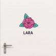 Kit Porte Rose avec prénom Stickers de Porte Personnalisé Gali Art