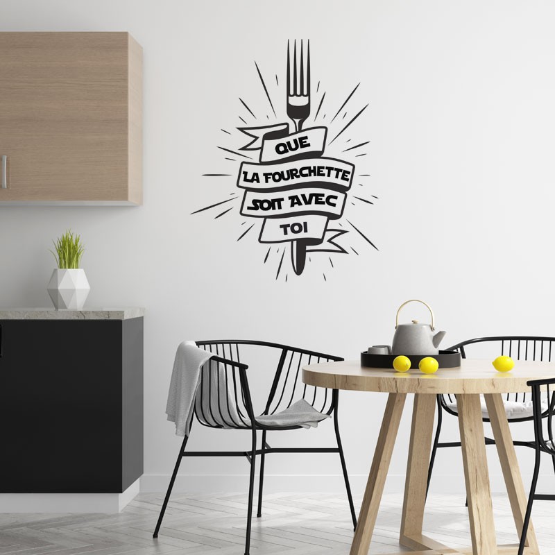 Stickers Que la Fourchette soit avec toi - Décoration Cuisine Fan
