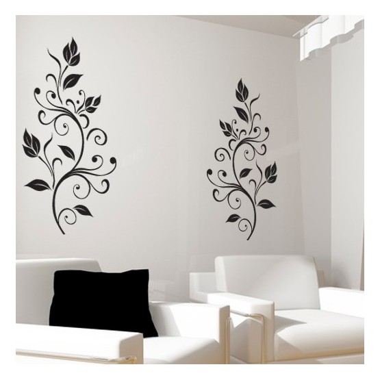 Stickers muraux Arabesque Feuilles - Décoration branches baroque