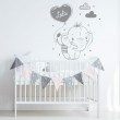 Décor mural bébé éléphant avec prénom Stickers Chambres Enfants Gali Art