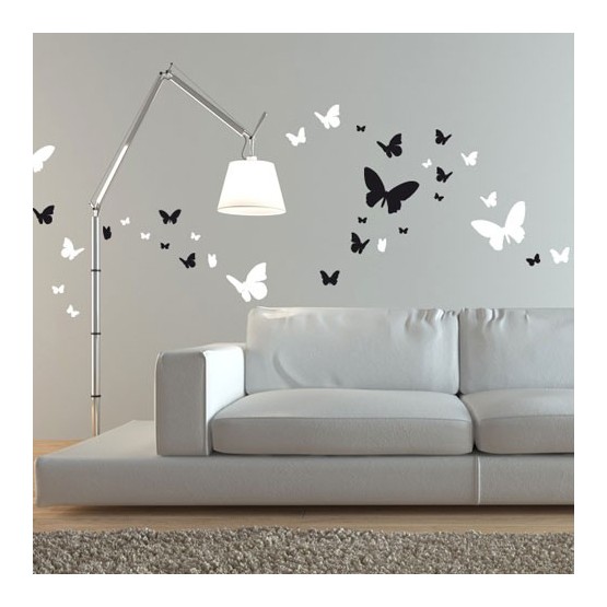 Sticker tête de lit estivale avec Papillons - Décoration chambre à choucher