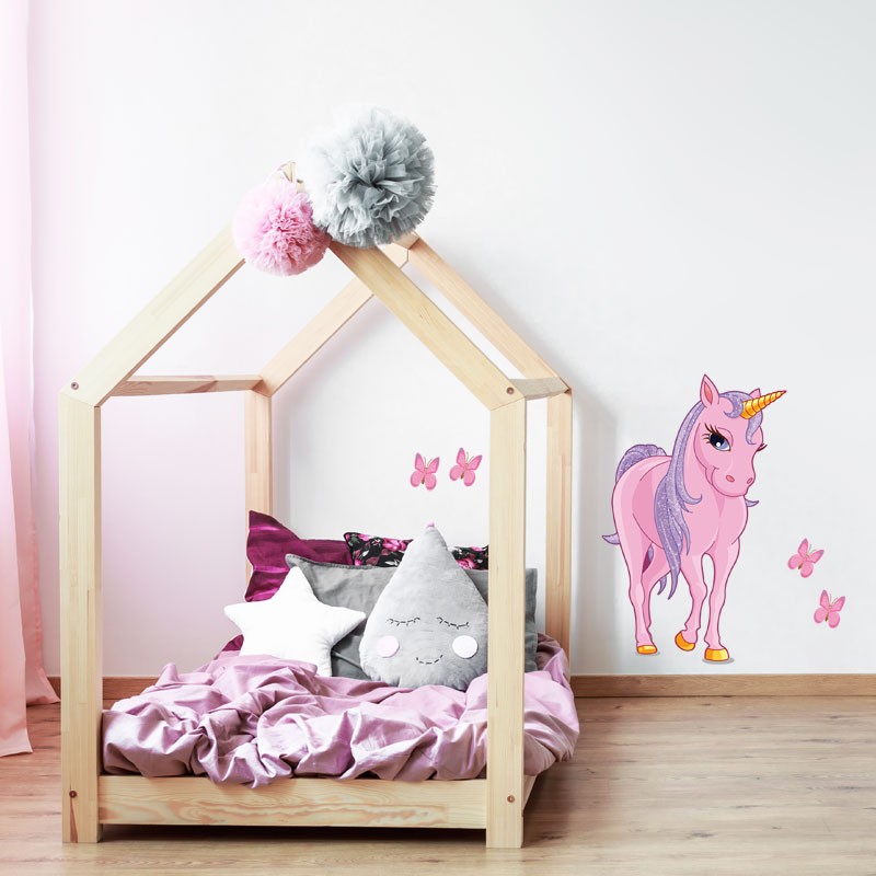 Stickers Licorne - stickers imprimés enfant - décoration chambre fille