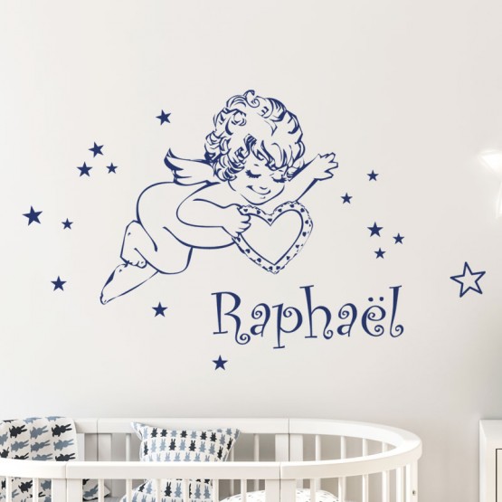 Sticker Angelot Personnalisé avec Prénom Stickers Chambres Enfants Gali Art