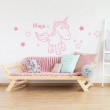 Sticker Licorne avec Prénom Stickers Chambres Enfants Gali Art