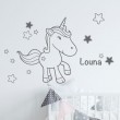 Sticker Licorne avec Prénom Stickers Chambres Enfants Gali Art