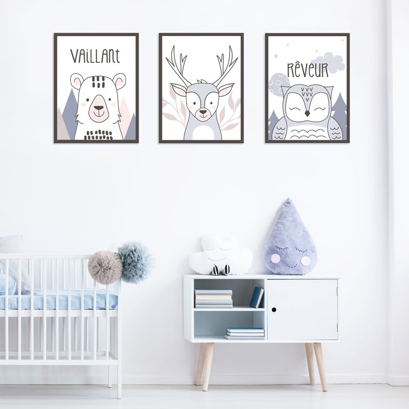 Tableau Cerf des bois - Décor Scandinave Chambre Bébé