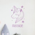Stickers Licorne magique avec prénom Stickers Chambres Enfants Gali Art