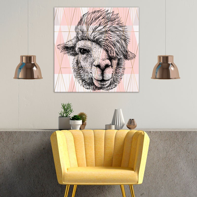 lama, tableau enfant, tableau enfants, tableau mural enfant