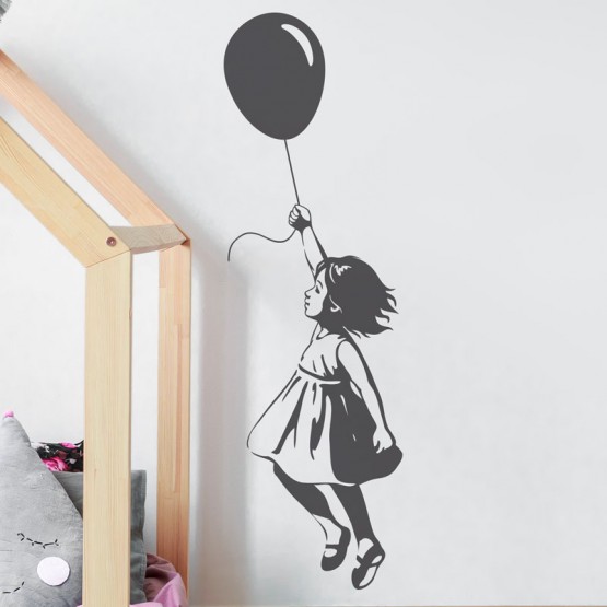 Stickers Petit Fille au Ballon Stickers Silhouettes Gali Art