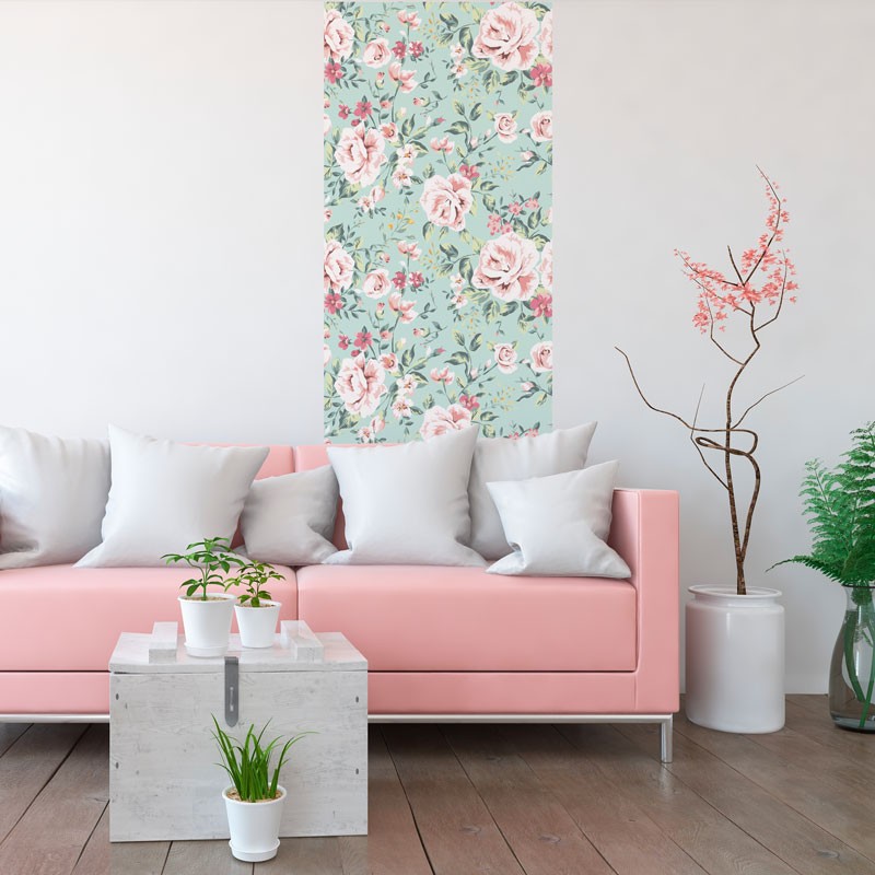 Lès autocollant vertical pour la décoration murale - Esprit Vintage et  décor Fleur Rose