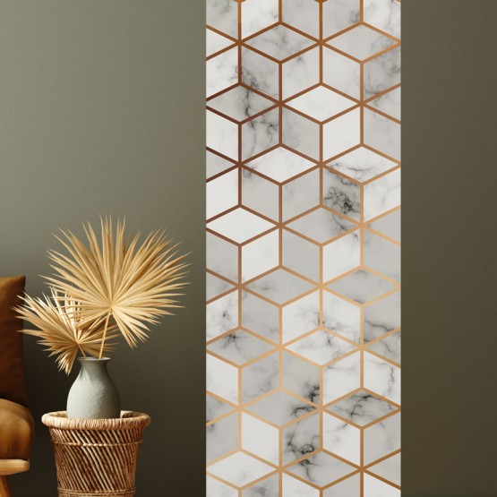Décor imprimé vertical Cubes Marbre Lès Décoratif Gali Art