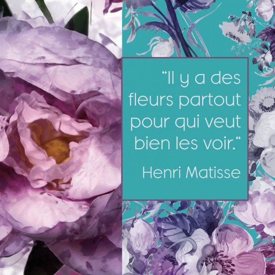Tableau Poésie Florale avec texte Henri Matisse Tableaux Design Gali Art