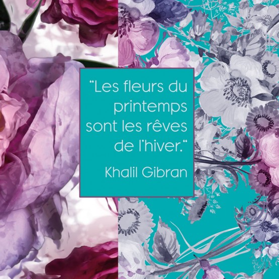 Tableau Poésie Florale avec texte Khalil Gibran Tableaux Design Gali Art