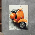 Tableau Vespa Orange dans une Ruelle Pittoresque Tableaux Design Gali Art
