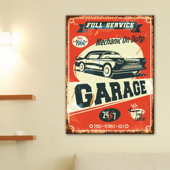 Tableau Vintage Fuel Service Garage Tableaux Design Gali Art