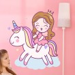 Sticker mural Princesse et Licorne Stickers Imprimés Gali Art