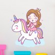 Sticker mural Princesse et Licorne Stickers Imprimés Gali Art