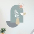 Sticker mural minimaliste Vase & Soleil Stickers Imprimés Gali Art