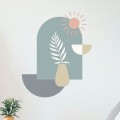 Sticker mural minimaliste Vase & Soleil Stickers Imprimés Gali Art
