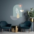 Sticker mural minimaliste Vase & Soleil Stickers Imprimés Gali Art