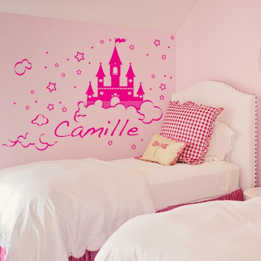 Château de Princesse Disney Autocollant Mural Personnalisé pour ENFANTS Chambre 