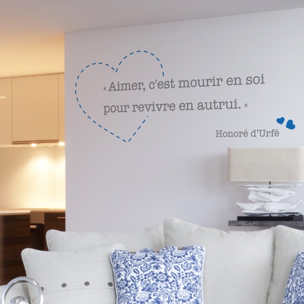 Sticker Citation D Amour Honore D Urfe Decoration Murale Romantique Gali Art Com