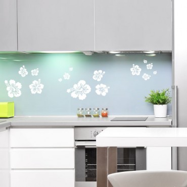 Kit de 15 Stickers Fleurs d'Hibiscus
