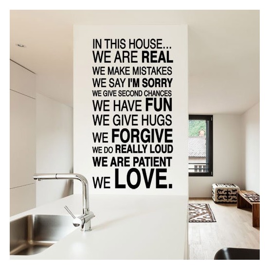 Sticker texte In This House Stickers Texte et Citations Gali Art