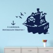 Sticker Bateau Pirate avec texte et Prénom Stickers Chambres Enfants Gali Art