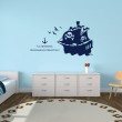 Sticker Bateau Pirate avec texte et Prénom Stickers Chambres Enfants Gali Art