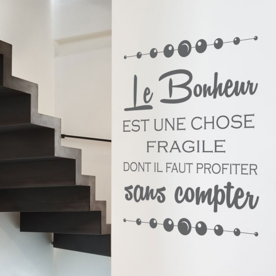 Sticker Citation Le Bonheur Stickers Texte et Citations Gali Art