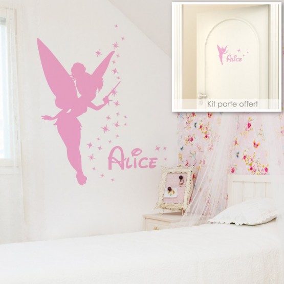 Sticker Fée Clochette avec Prénom Stickers Chambres Enfants Gali Art